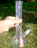 12" 5mm Twisting Beaker Glass Bong Pipe - SmokingCats - Discreet Ship from Texas !