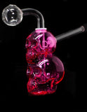 5" Double Skull Color Glass Oil Burner Water Pipe kit - SmokingCats - Discreet Ship from Texas !