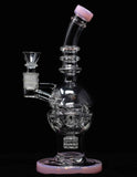 9" Pink Feb Egg Recycler Glass Water Bong PIpe - SmokingCats - Discreet Ship from Texas !