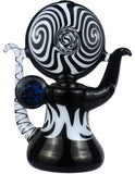 6" Black Swirling Glass bubbler Pipe