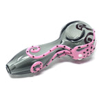 4" Dark Glass Pink squid glass handpipe - SmokingCats - Discreet Ship from Texas !