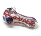 4 " Heavy Duty Red Twisting Dot Glass Hand Pipe. - SmokingCats - Discreet Ship from Texas !