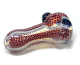 4 " Heavy Duty Red Twisting Dot Glass Hand Pipe. - SmokingCats - Discreet Ship from Texas !