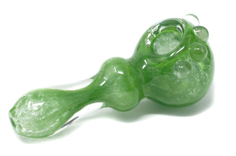 4" Dot Green Spoon glass pipe - SmokingCats - Discreet Ship from Texas !