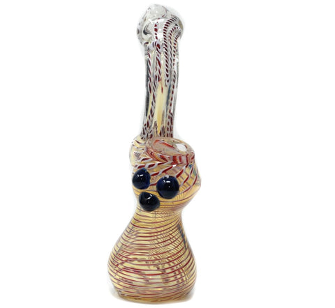 6" white and other arts medium glass bubbler pipe - SmokingCats - Discreet Ship from Texas !