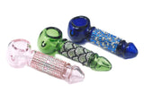 Beautiful Rhinestone Color 4" Glass Hand Pipe, - SmokingCats - Discreet Ship from Texas !