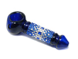 Beautiful Rhinestone Color 4" Glass Hand Pipe, - SmokingCats - Discreet Ship from Texas !