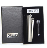 CLIPPER Butane Refillable Tobacco Pipe Metal Lighter - 45 Angle Soft Flame - SmokingCats - Discreet Ship from Texas !