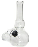 6" Clear Round Beaker Glass Oil Rig w/ Attached Oil Burner (Made in USA) - SmokingCats - Discreet Ship from Texas !