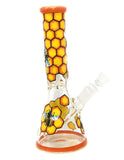 10" Yellow Bees on Glass Water Pipe Bong - SmokingCats - Discreet Ship from Texas !