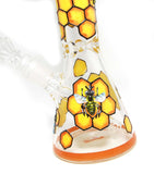 10" Yellow Bees on Glass Water Pipe Bong - SmokingCats - Discreet Ship from Texas !