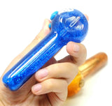 5" Glass Hand Pipe Glowing Dot Liquid - SmokingCats - Discreet Ship from Texas !