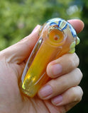 4" Dot Square Glass Spoon Pipe - SmokingCats - Discreet Ship from Texas !