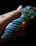 5" Spiral Dot Glass Hand Pipe - SmokingCats - Discreet Ship from Texas !