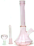 10" Pink Plain Glass Water Bong Pipe