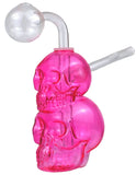 5" Double Skull Color Glass Oil Burner Water Pipe kit