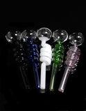 5" Spiral Color Curved Glass Oil burner Pipe Pinks - SmokingCats - Discreet Ship from Texas !