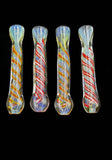 3.5" Mixed Swirl Lining Design Glass Chillum PIpe - SmokingCats - Discreet Ship from Texas !