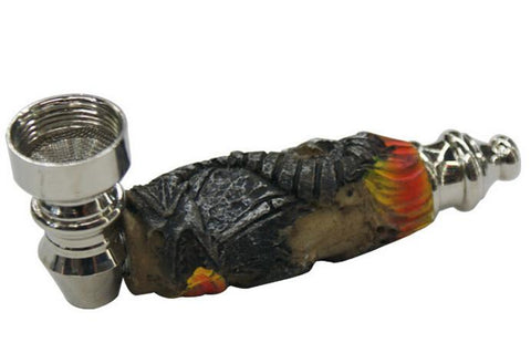 Metal resin straight type abstract art tobacco pipes - SmokingCats - Discreet Ship from Texas !