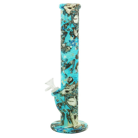 11" Retro Glow in Dark Unbreakable Silicone Water Pipe - SmokingCats - Discreet Ship from Texas !