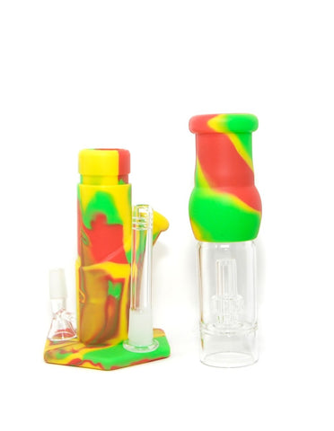 13" Silicone & Glass Water Bong Pipe - SmokingCats - Discreet Ship from Texas !