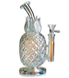 8" Holographic Rainbow Design Pineapple Glass Water Pipe - SmokingCats - Discreet Ship from Texas !