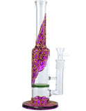 9" Purple Glass Honeycomb Percs Water Pipe