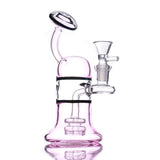 7" Pink Glass Water Pipe - SmokingCats - Discreet Ship from Texas !