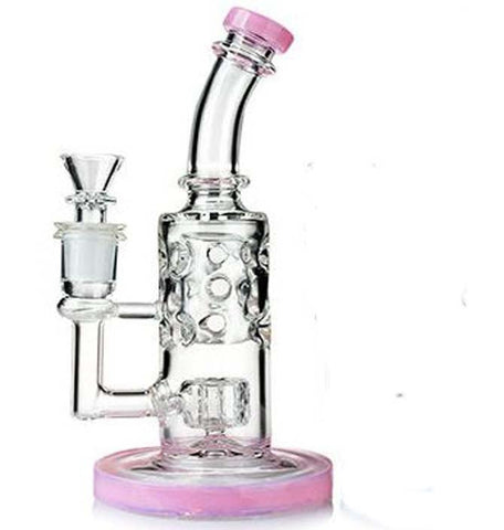 8" Pink Mothership fab Glass Bong Pipe - SmokingCats - Discreet Ship from Texas !